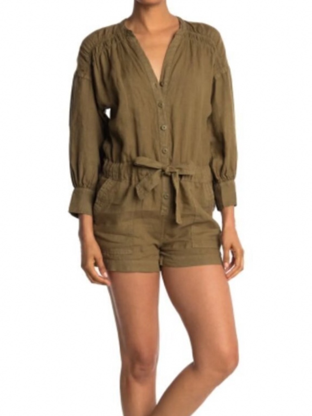 Joie linen green romper